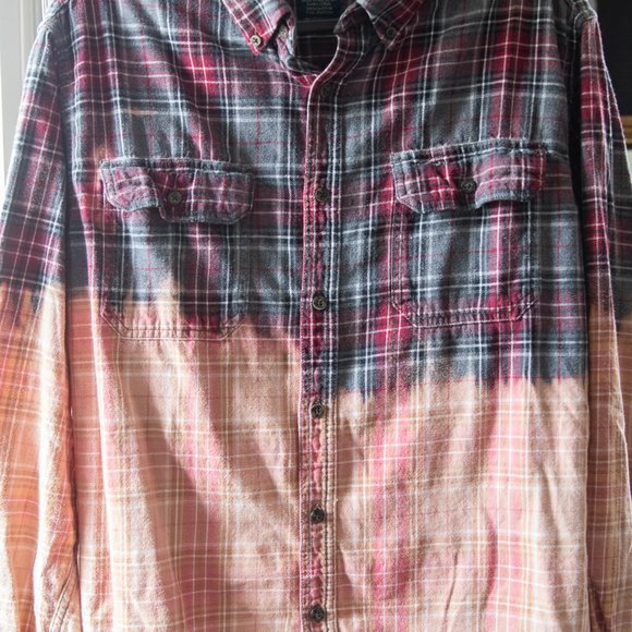 Faded Glory Bleach Dyed Flannel - Picture 3 of 4